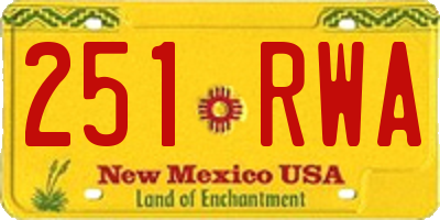 NM license plate 251RWA