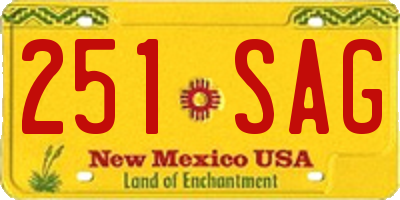 NM license plate 251SAG