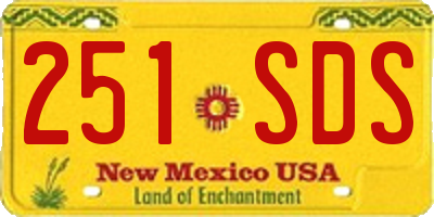 NM license plate 251SDS