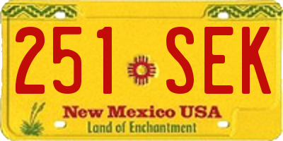 NM license plate 251SEK