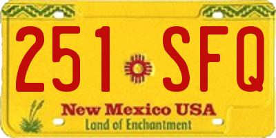 NM license plate 251SFQ