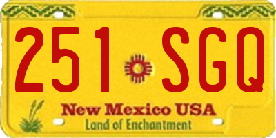 NM license plate 251SGQ