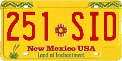 NM license plate 251SID