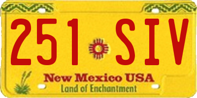 NM license plate 251SIV