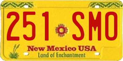 NM license plate 251SMO