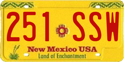 NM license plate 251SSW