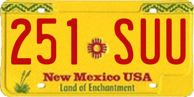 NM license plate 251SUU