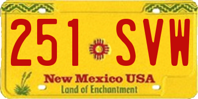 NM license plate 251SVW