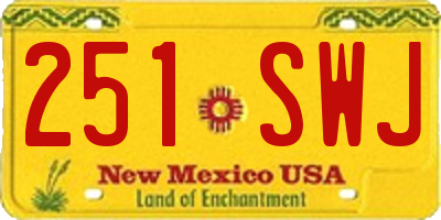 NM license plate 251SWJ