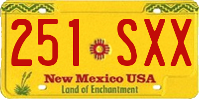 NM license plate 251SXX