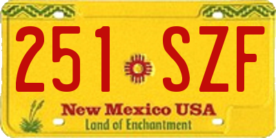 NM license plate 251SZF
