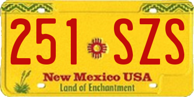 NM license plate 251SZS