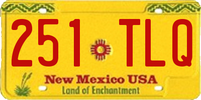 NM license plate 251TLQ