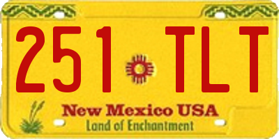 NM license plate 251TLT