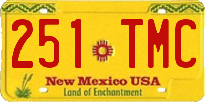 NM license plate 251TMC