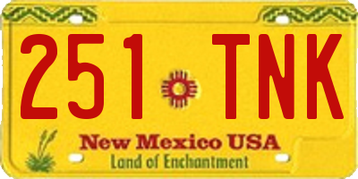NM license plate 251TNK