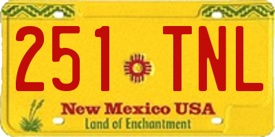 NM license plate 251TNL