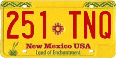 NM license plate 251TNQ