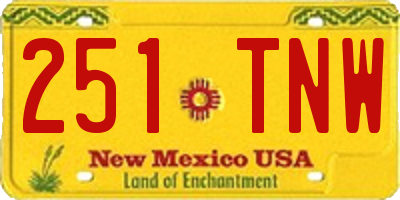 NM license plate 251TNW