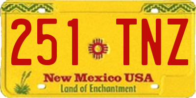 NM license plate 251TNZ