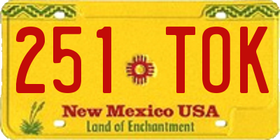 NM license plate 251TOK