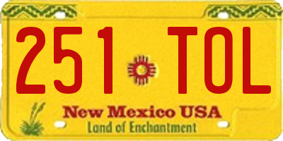 NM license plate 251TOL