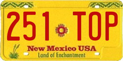 NM license plate 251TOP
