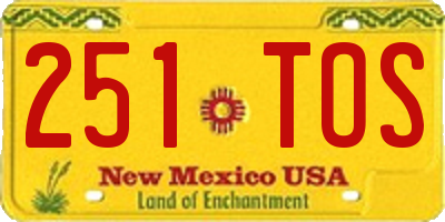 NM license plate 251TOS