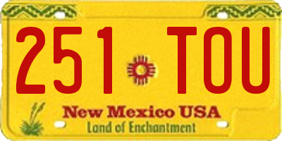 NM license plate 251TOU