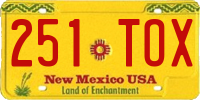 NM license plate 251TOX