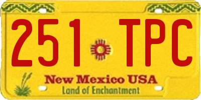 NM license plate 251TPC