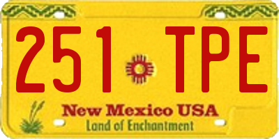 NM license plate 251TPE
