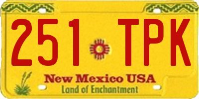 NM license plate 251TPK