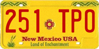NM license plate 251TPO