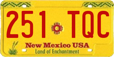 NM license plate 251TQC