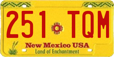 NM license plate 251TQM