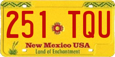 NM license plate 251TQU