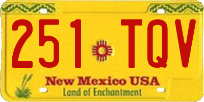 NM license plate 251TQV