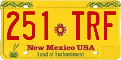 NM license plate 251TRF