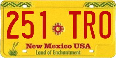 NM license plate 251TRO