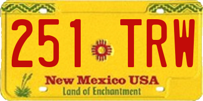 NM license plate 251TRW