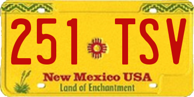 NM license plate 251TSV
