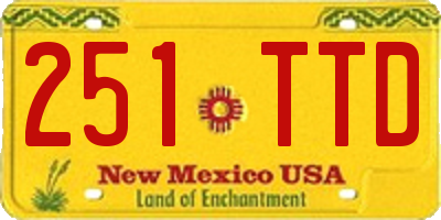 NM license plate 251TTD