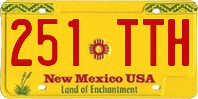 NM license plate 251TTH