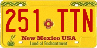 NM license plate 251TTN