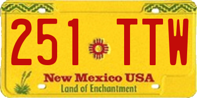 NM license plate 251TTW