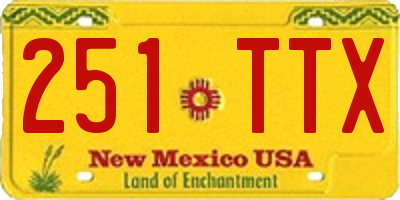 NM license plate 251TTX