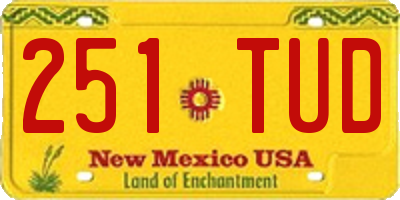 NM license plate 251TUD