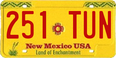 NM license plate 251TUN