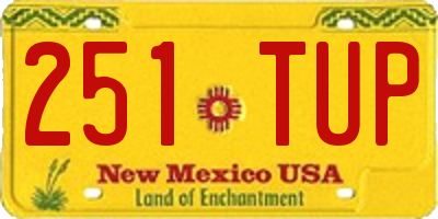 NM license plate 251TUP
